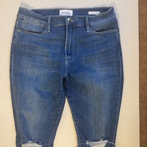 Frame Denim Women's Distressed Blue Ankle Jeans